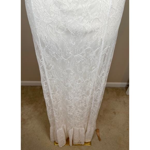 Reformation Shae Lace Bridal Wedding White Maxi Dress Size 12 - Picture 5 of 12